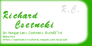 richard csetneki business card